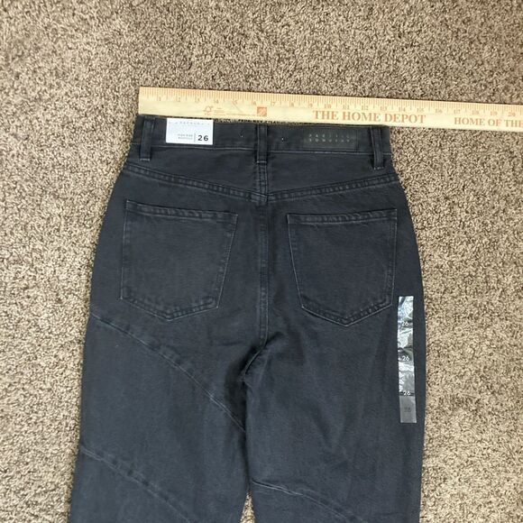 NWT Pacsun Eco Black Wave Panels High Waisted Bootcut Jeans Size 26 - Picture 12 of 15